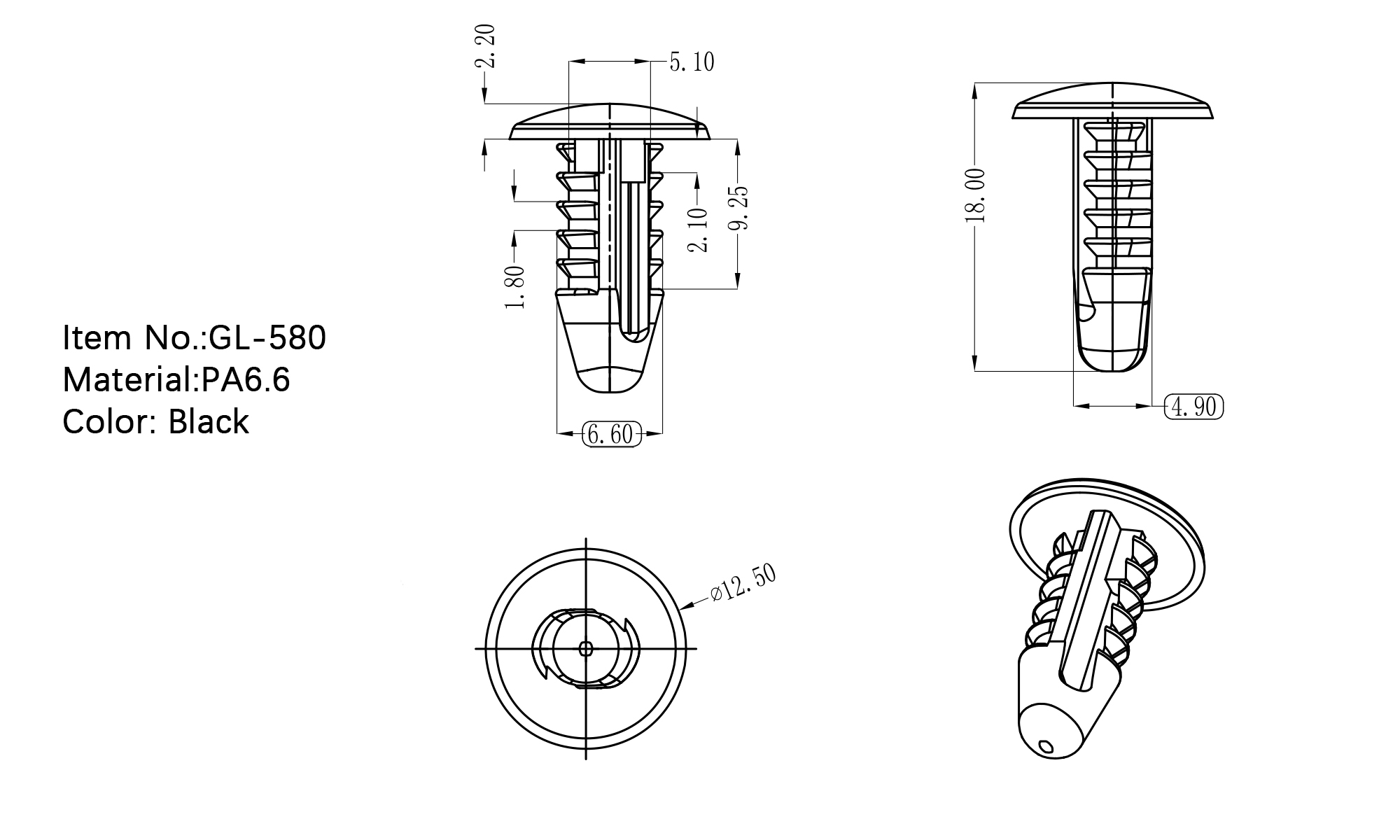 Pine Tree Rivet GL-580